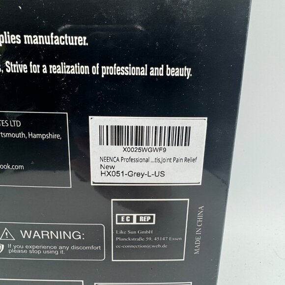 Neenca Knee Brace Sports Protection Series L Grey Nylon Latex - Picture 4 of 4